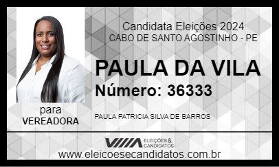 Candidato PAULA DA VILA 2024 - CABO DE SANTO AGOSTINHO - Eleições