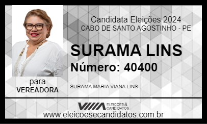 Candidato SURAMA LINS 2024 - CABO DE SANTO AGOSTINHO - Eleições