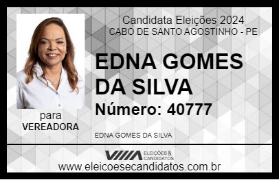 Candidato EDNA GOMES 2024 - CABO DE SANTO AGOSTINHO - Eleições