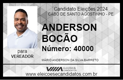 Candidato ANDERSON BOCÃO 2024 - CABO DE SANTO AGOSTINHO - Eleições