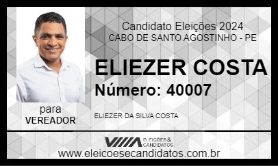 Candidato ELIEZER COSTA 2024 - CABO DE SANTO AGOSTINHO - Eleições