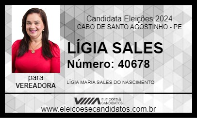 Candidato LÍGIA SALES 2024 - CABO DE SANTO AGOSTINHO - Eleições