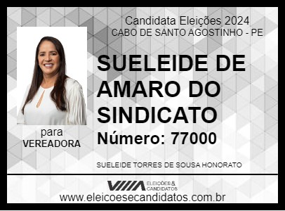 Candidato SUELEIDE DE AMARO DO SINDICATO 2024 - CABO DE SANTO AGOSTINHO - Eleições