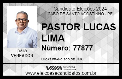 Candidato PASTOR LUCAS LIMA 2024 - CABO DE SANTO AGOSTINHO - Eleições