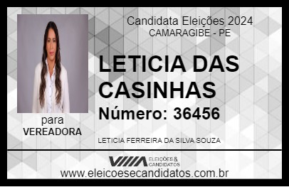 Candidato LETICIA DAS CASINHAS 2024 - CAMARAGIBE - Eleições