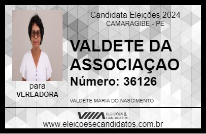 Candidato VALDETE DA ASSOCIAÇAO 2024 - CAMARAGIBE - Eleições