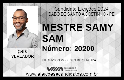 Candidato MESTRE SAMY SAM 2024 - CABO DE SANTO AGOSTINHO - Eleições