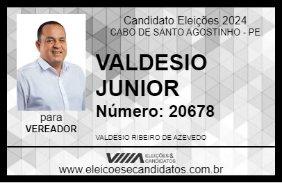 Candidato VALDESIO JUNIOR 2024 - CABO DE SANTO AGOSTINHO - Eleições