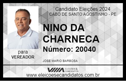 Candidato NINO DA CHARNECA 2024 - CABO DE SANTO AGOSTINHO - Eleições