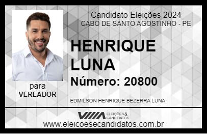 Candidato HENRIQUE LUNA 2024 - CABO DE SANTO AGOSTINHO - Eleições