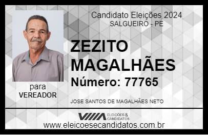 Candidato ZEZITO MAGALHÃES 2024 - SALGUEIRO - Eleições