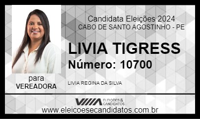 Candidato LIVIA TIGRESS 2024 - CABO DE SANTO AGOSTINHO - Eleições