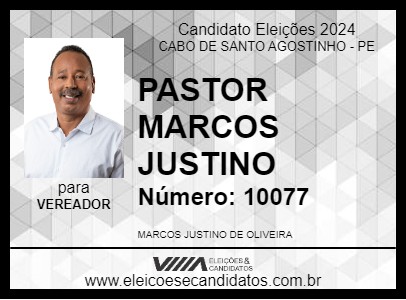 Candidato PASTOR MARCOS JUSTINO 2024 - CABO DE SANTO AGOSTINHO - Eleições