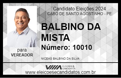 Candidato BALBINO DA MISTA 2024 - CABO DE SANTO AGOSTINHO - Eleições