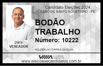 Candidato BODÃO TRABALHO 2024 - CABO DE SANTO AGOSTINHO - Eleições