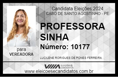 Candidato PROFESSORA SINHA 2024 - CABO DE SANTO AGOSTINHO - Eleições