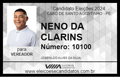 Candidato NENO DA CLARINS 2024 - CABO DE SANTO AGOSTINHO - Eleições