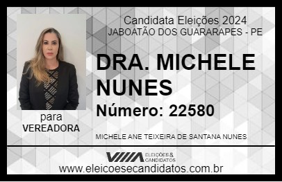 Candidato DRA. MICHELE NUNES 2024 - JABOATÃO DOS GUARARAPES - Eleições