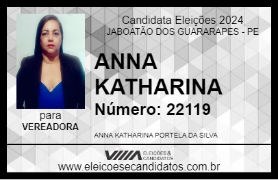 Candidato ANNA KATHARINA 2024 - JABOATÃO DOS GUARARAPES - Eleições