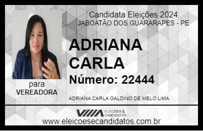 Candidato ADRIANA CARLA 2024 - JABOATÃO DOS GUARARAPES - Eleições