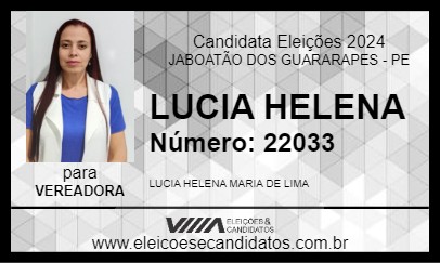 Candidato LUCIA HELENA 2024 - JABOATÃO DOS GUARARAPES - Eleições