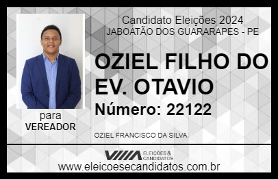 Candidato OZIEL FILHO DO EV. OTAVIO 2024 - JABOATÃO DOS GUARARAPES - Eleições