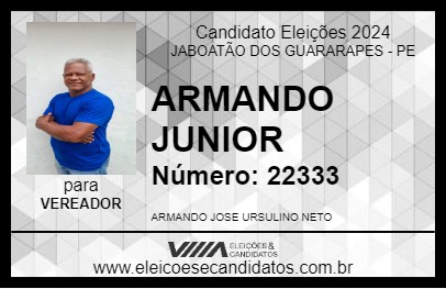 Candidato ARMANDO JUNIOR 2024 - JABOATÃO DOS GUARARAPES - Eleições