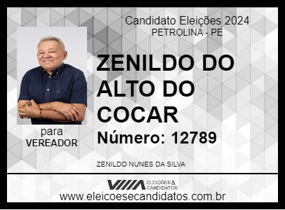 Candidato ZENILDO DO ALTO DO COCAR 2024 - PETROLINA - Eleições