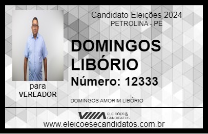 Candidato DOMINGOS LIBÓRIO 2024 - PETROLINA - Eleições