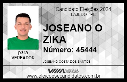 Candidato JOSEANO O ZIKA 2024 - LAJEDO - Eleições