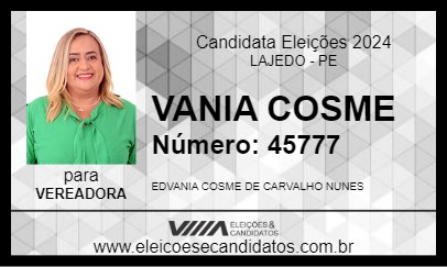 Candidato VANIA COSME 2024 - LAJEDO - Eleições