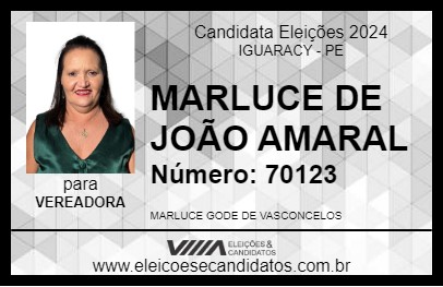 Candidato MARLUCE DE JOÃO AMARAL 2024 - IGUARACY - Eleições