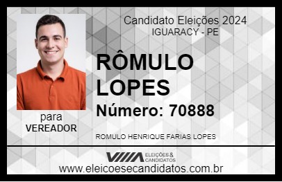 Candidato RÔMULO LOPES 2024 - IGUARACY - Eleições