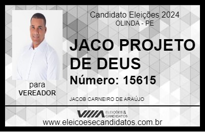 Candidato JACO PROJETO DE DEUS 2024 - OLINDA - Eleições