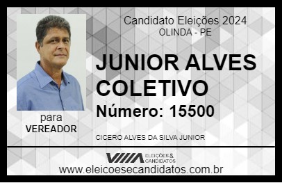 Candidato JUNIOR ALVES COLETIVO DO BEM 2024 - OLINDA - Eleições