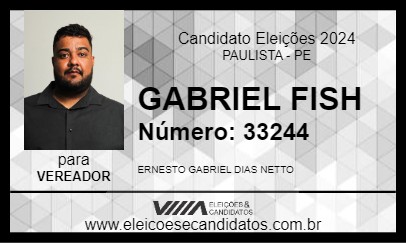 Candidato GABRIEL FISH 2024 - PAULISTA - Eleições