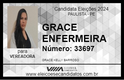 Candidato GRACE ENFERMEIRA 2024 - PAULISTA - Eleições