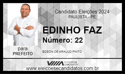 Candidato EDINHO FAZ 2024 - PAULISTA - Eleições