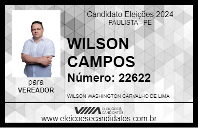 Candidato WILSON CAMPOS 2024 - PAULISTA - Eleições