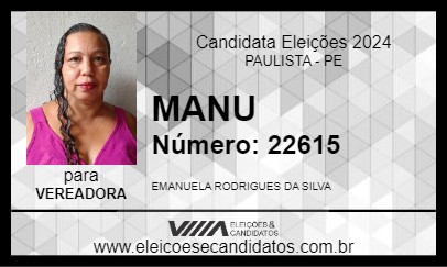 Candidato MANU 2024 - PAULISTA - Eleições