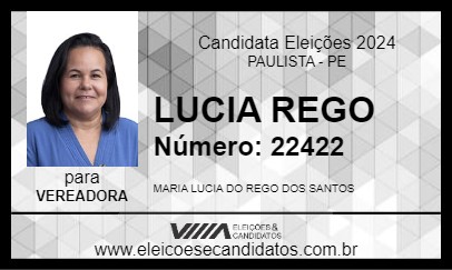 Candidato LUCIA REGO 2024 - PAULISTA - Eleições