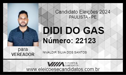 Candidato DIDI DO GAS 2024 - PAULISTA - Eleições