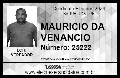 Candidato MAURICIO DA VENANCIO 2024 - BARREIROS - Eleições