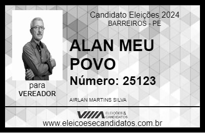 Candidato ALAN MEU POVO 2024 - BARREIROS - Eleições