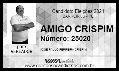 Candidato AMIGO CRISPIM 2024 - BARREIROS - Eleições