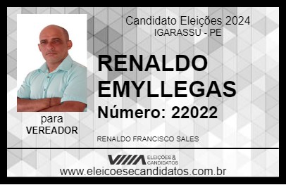 Candidato RENALDO EMYLLEGAS 2024 - IGARASSU - Eleições