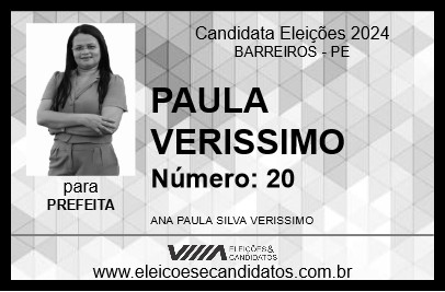 Candidato PAULA VERISSIMO 2024 - BARREIROS - Eleições