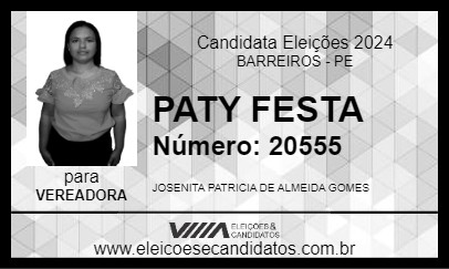 Candidato PATY FESTA 2024 - BARREIROS - Eleições