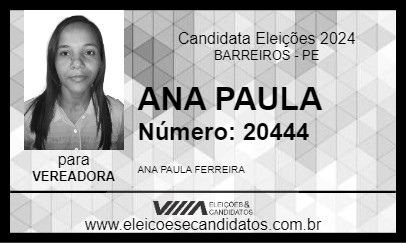 Candidato ANA PAULA 2024 - BARREIROS - Eleições