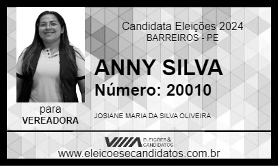 Candidato ANNY SILVA 2024 - BARREIROS - Eleições